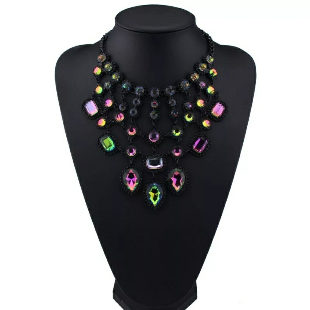 Boho Multicolor Statement Necklace - image 4